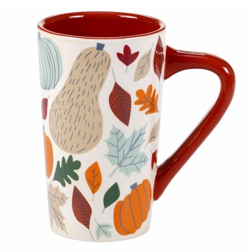 Holiday Home Harvest Latte Mug - Pumpkins & Squash Perspective: front