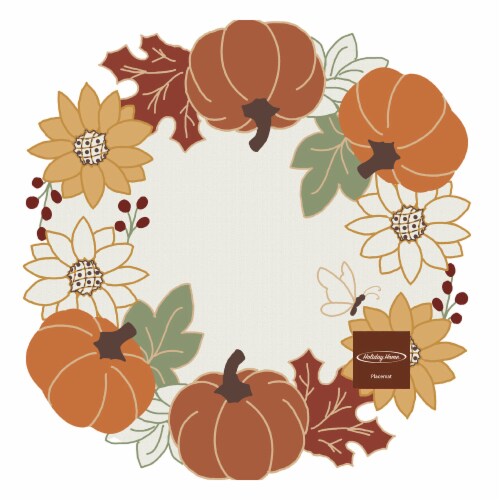 Holiday Home Pumpkin and Sunflower Placemat Perspective: front