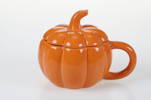 Dash of That Harvest Coral Gold Pumpkin Soup Bowl Perspective: front