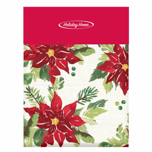 Holiday Home™ Poinsettia Royale Tablecloth Perspective: front