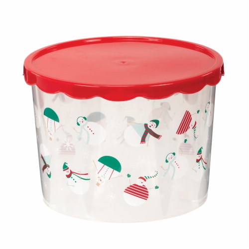 Sliner 6 Pcs Christmas Cookie Storage Buckets with Lids Holiday Plastic  Cookie Storage Containers Santa Claus Snowman Cookie Containers Red and  Blue