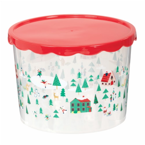 Holiday Home Christmas Cookie Container - Winter Wonderland Perspective: front