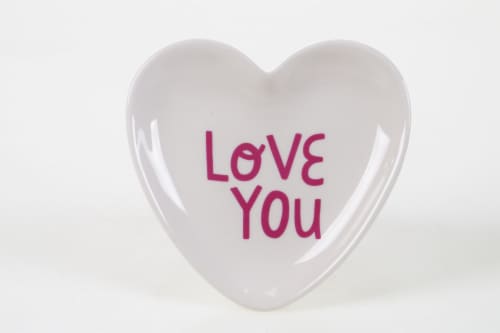 Holiday Home "Love you" Tidbit Plate Perspective: front