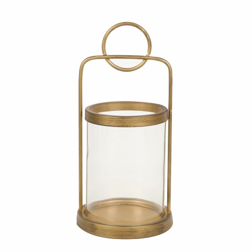 HD Designs Large Hurricane Candle Holder - Glass/Metal Perspective: front