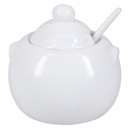 Dash of That™ St John Sugar Bowl with Spoon - White Perspective: front