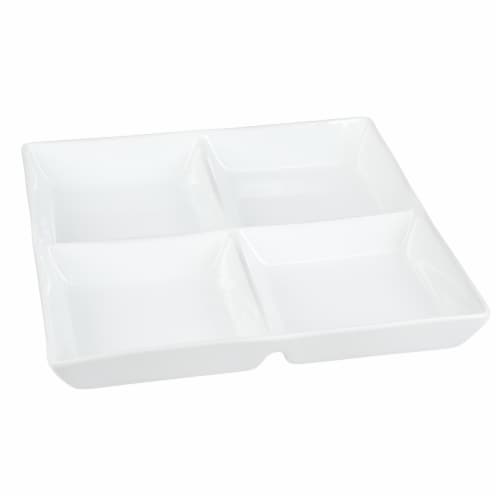 Dash of That Broadway Divided Square Serving Dish White 10 x 10 in Fred Meyer