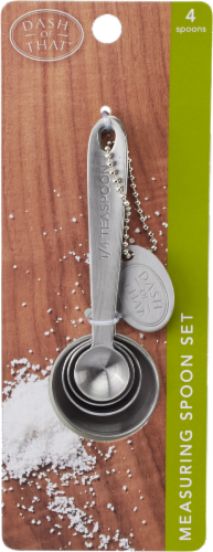 Set of 4 Measuring Spoons. 1 Tablespoon, 1 Teaspoon, 1/2 Teaspoon, 1/4  Teaspoon