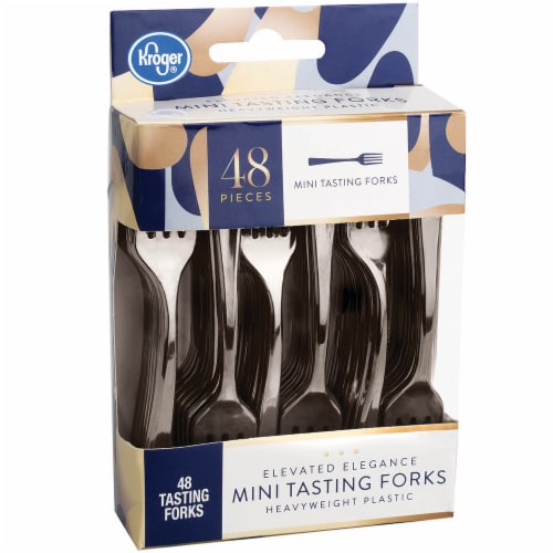 Kroger® Elevated Elegance Heavyweight Plastic Mini Tasting Forks Perspective: front