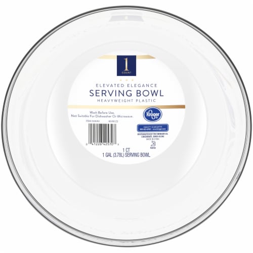 Kroger® Elevated Elegance Heavyweight Plastic Serving Bowl - Clear Perspective: front