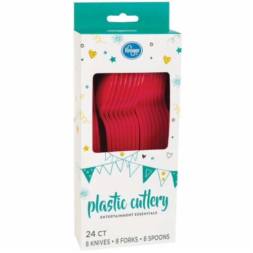 Kroger® Entertainment Essentials Assorted Plastic Cutlery - Red Perspective: front