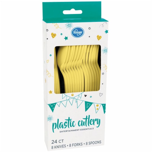Kroger® Entertainment Essentials Plastic Cutlery - Yellow Perspective: front