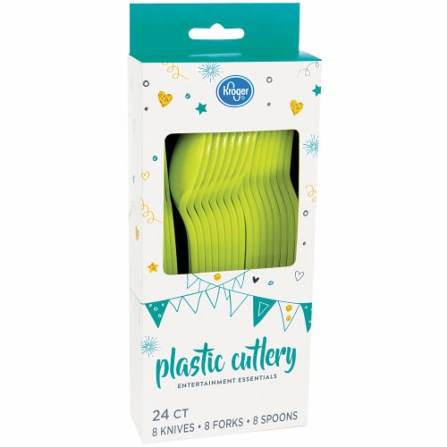 Kroger® Entertainment Essentials Plastic Cutlery - Lime Green Perspective: front