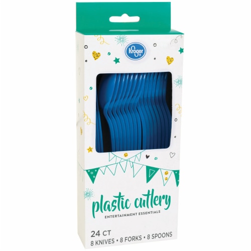 Kroger® Entertainment Essentials Plastic Cutlery - Blue Perspective: front
