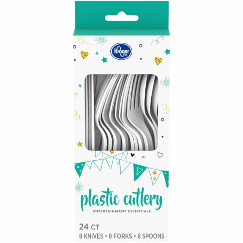 Kroger® Entertainment Essentials Plastic Cutlery - White Perspective: front