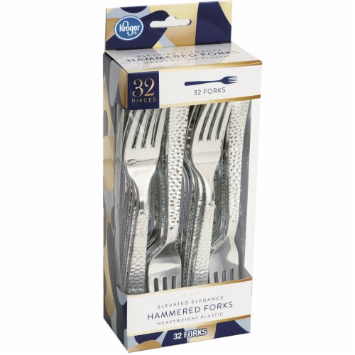 Kroger® Elevated Elegance Heavyweight Plastic Hammered Forks - Silver