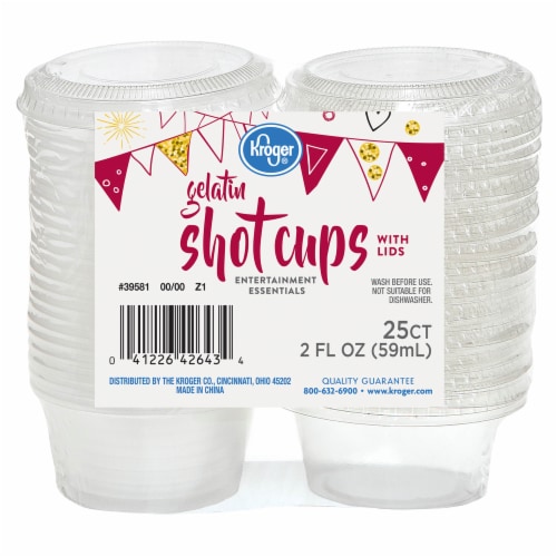 Kroger® Entertainment Essentials Gelatin Shot Cups with Lids - Clear Perspective: front