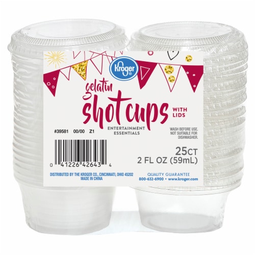 Clear Plastic Portion Cups with Lids, 2oz, 150ct | Party Supplies