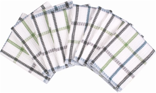 Everyday Living Waffle Weave Dish Cloths - 8 Pack - Blue/Green, 12 x 12 in  - Kroger