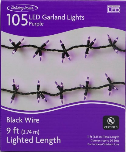 Holiday Home® Garland Lights - Purple Perspective: front