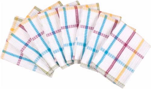 Everyday Living Waffle Weave Dish Cloths - 8 Pack - Blue/White, 12 x 12 in  - Fry's Food Stores