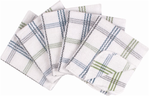 Everyday Living Scouring Dish Cloths - Blue/Green Perspective: front