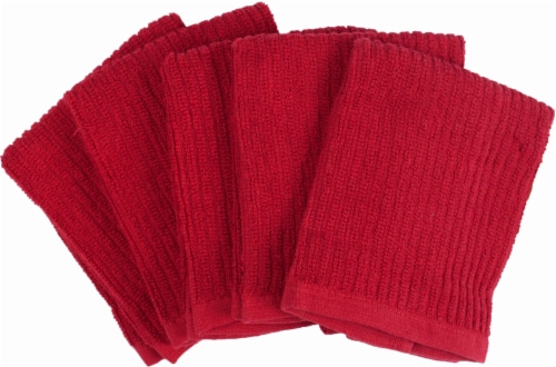 Everyday Living Dish Cloths - 5 Pack - Red, 12 x 12 in - Kroger