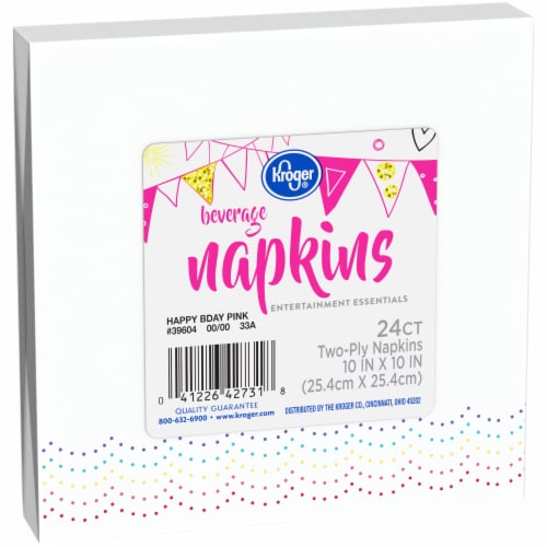 Kroger® Entertainment Essentials Happy Birthday Beverage Paper Napkin Perspective: front