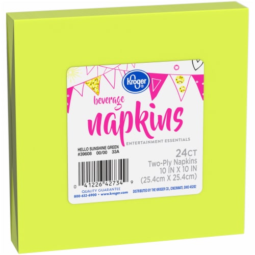 Kroger® Entertainment Essentials Green Hello Sunshine Party Paper Napkins Perspective: front