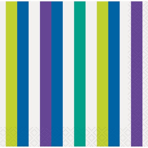 Kroger® Entertainment Essentials Green Cool Stripes Party Paper Napkins Perspective: front