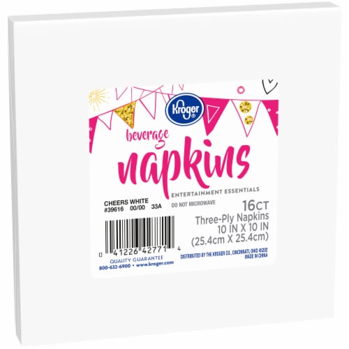 Kroger® Entertainment Essentials Cheers Beverage Napkins - White Perspective: front
