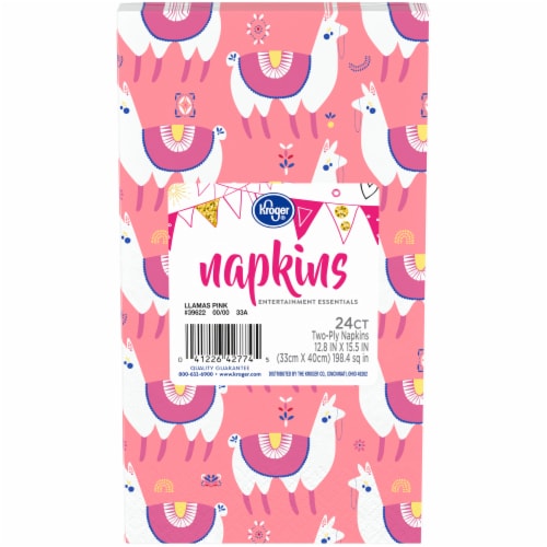 Kroger® Entertainment Essentials Napkins - Llamas Pink - 24 Pack Perspective: front