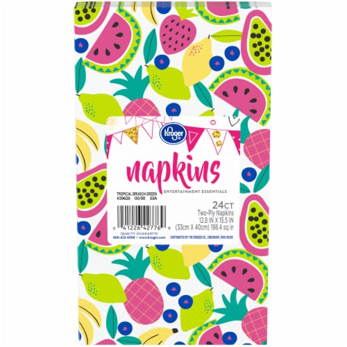 Kroger® Entertainment Essentials Tropical Brunch Guest Napkins - Green Perspective: front