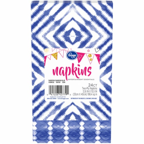 Kroger® Entertainment Essentials Shiborhi Diamond Guest Napkins - Blue Perspective: front