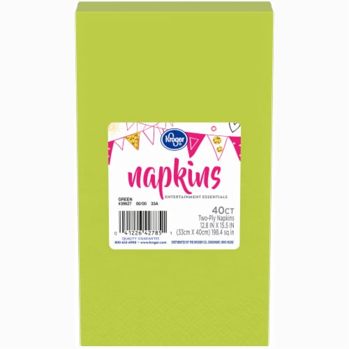 Kroger® Entertainment Essentials Napkins - Green - 40 Pack Perspective: front