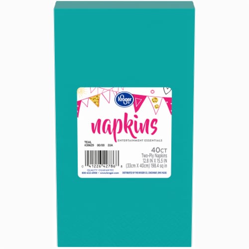 Kroger® Entertainment Essentials Teal Guest Paper Napkins Perspective: front