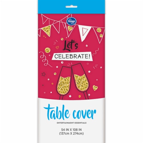 Kroger® Plastic Table Cover - Lollipop Pink Perspective: front