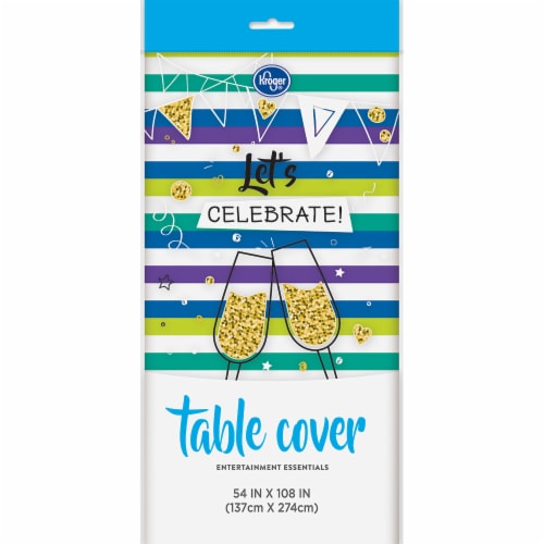 Kroger® Entertainment Essentials Table Cover - Cool Stripe Green Perspective: front