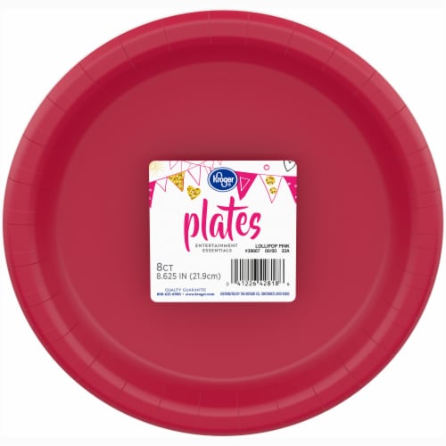 Kroger® Entertainment Essentials Paper Plates - Lollipop Pink Perspective: front