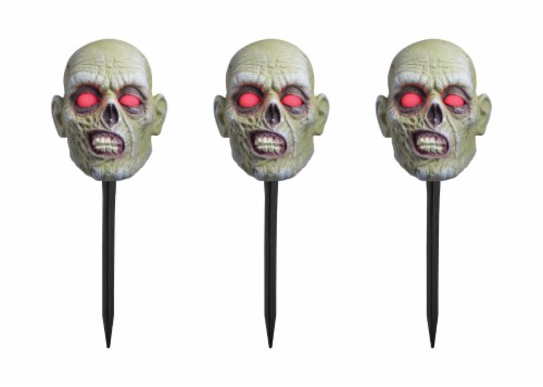 Holiday Home® LED Zombie Head Pathway Markers Perspective: front