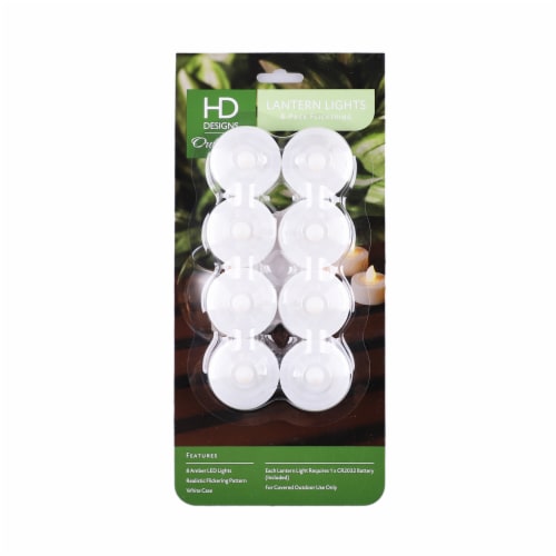 HD Designs Outdoors® Lantern Lights - 8 Pack - White Perspective: front