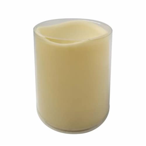 HD Designs Outdoors Plastic LED Pillar Candle Perspective: front