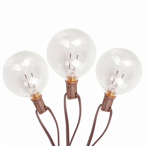HD Designs Outdoors® 10-Bulb Round String Lights - Clear Perspective: front