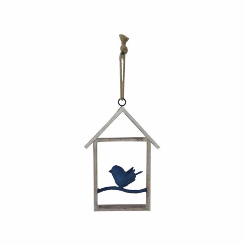 HD Designs Outdoors Wood Birdhouse Wall Art - Blue Perspective: front