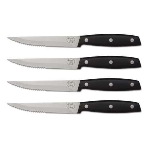 Dash of That™ Steak Knife Set - Silver/Black Perspective: front