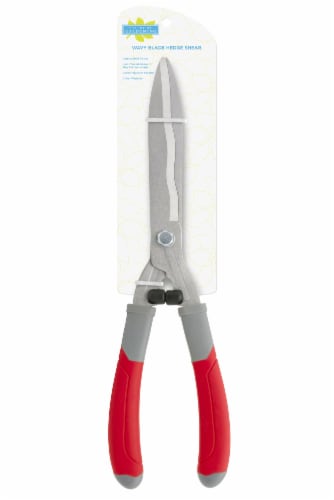The Joy of Gardening® Wavy Blade Hedge Shears - Red Perspective: front