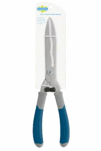 The Joy of Gardening® Wavy Blade Hedge Shear - Blue Sapphire Perspective: front