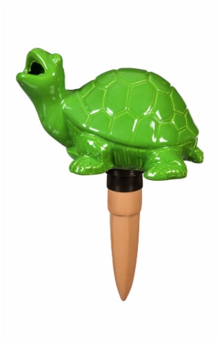 The Joy of Gardening Turtle Watering Globe With Spike Perspective: front
