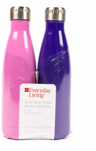 Everyday Living Stainless Steel Water Bottles - Prism Pink/Deep Blue Perspective: front
