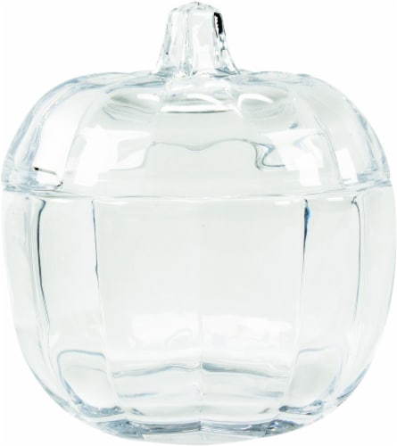 Holiday Home Glass Clear Pumpkin Candy/Cookie Jar, 6.25 in - Kroger