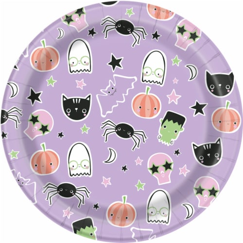 Holiday Home Boo Squad Paper Lunch Plates - Purple Perspective: front